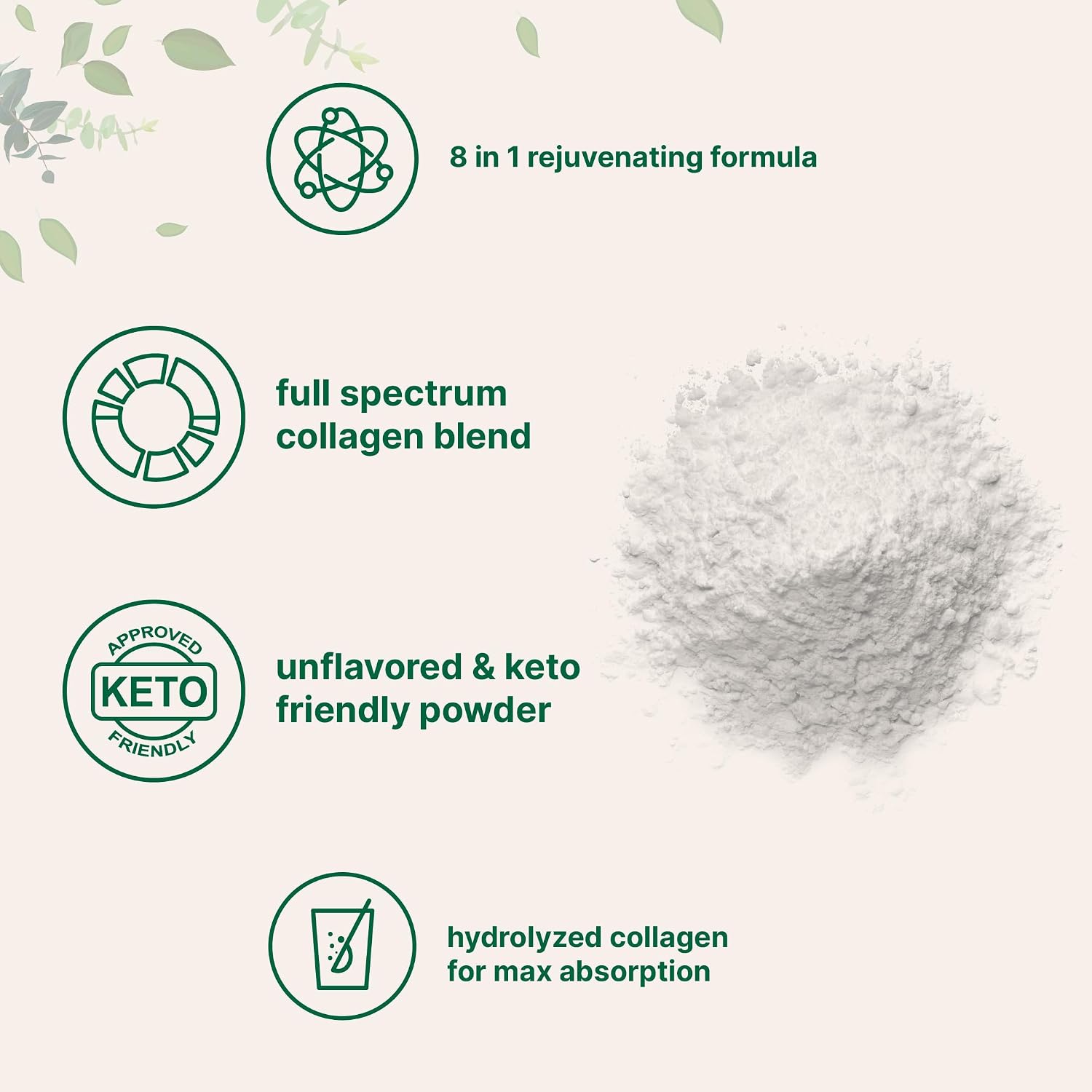 Glow Boost Collagen Blend scoop of unflavored powder
