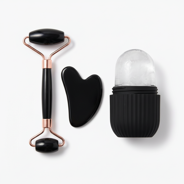 Ice roller set flat lay